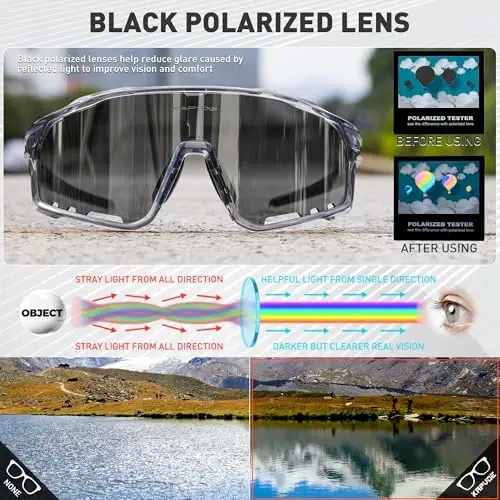 KAPVOE Polarized Cycling Glasses Men Women Mountain Bike Glasses MTB Riding TR90 Sport Sunglasses Running Bicycle K76 - 1