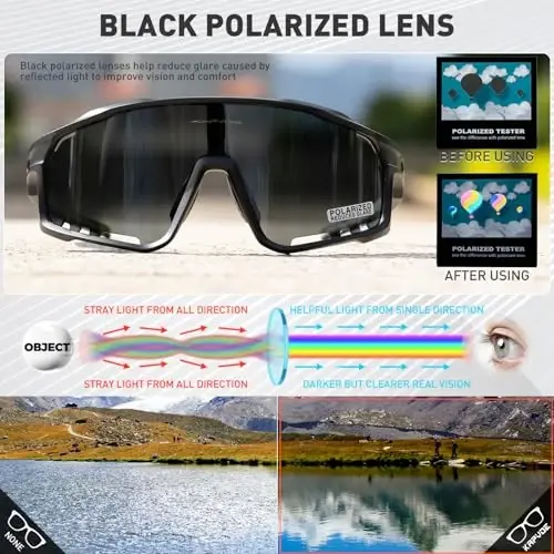 KAPVOE Polarized Cycling Glasses Men Women Mountain Bike Glasses MTB Riding TR90 Sport Sunglasses Running Bicycle K76 - 3