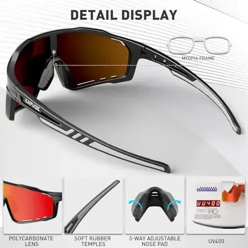 KAPVOE Polarized Cycling Glasses Men Women Mountain Bike Glasses MTB Riding TR90 Sport Sunglasses Running Bicycle K76 - 4