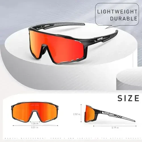 KAPVOE Polarized Cycling Glasses Men Women Mountain Bike Glasses MTB Riding TR90 Sport Sunglasses Running Bicycle K76 - 5