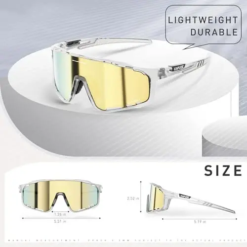 KAPVOE Polarized Cycling Glasses Men Women Mountain Bike Glasses MTB Riding TR90 Sport Sunglasses Running Bicycle K76 - 5