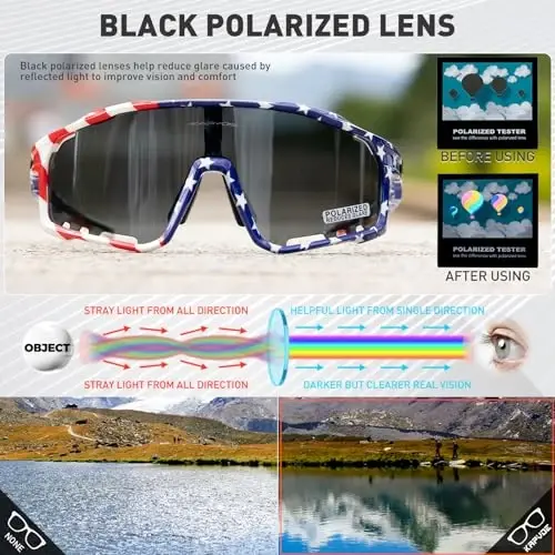KAPVOE Polarized Cycling Glasses Men Women Mountain Bike Glasses MTB Riding TR90 Sport Sunglasses Running Bicycle K76 - 3