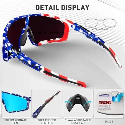 KAPVOE Polarized Cycling Glasses Men Women Mountain Bike Glasses MTB Riding TR90 Sport Sunglasses Running Bicycle K76 - 4