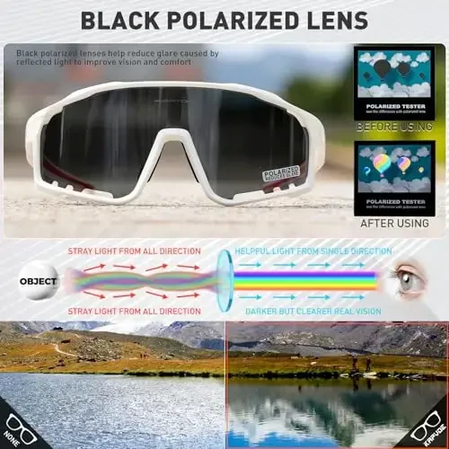 KAPVOE Polarized Cycling Glasses Men Women Mountain Bike Glasses MTB Riding TR90 Sport Sunglasses Running Bicycle K76 - 3