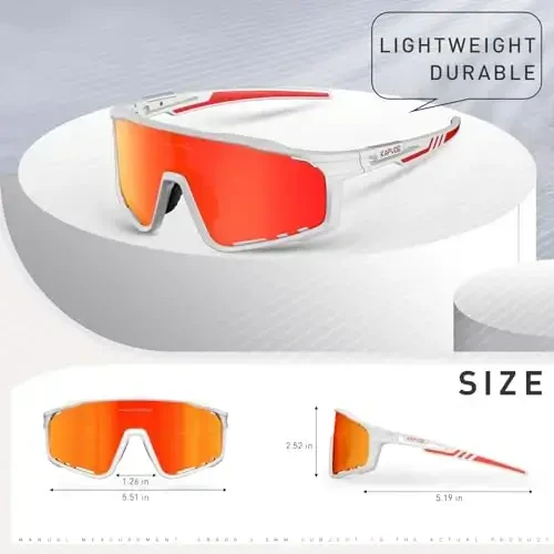 KAPVOE Polarized Cycling Glasses Men Women Mountain Bike Glasses MTB Riding TR90 Sport Sunglasses Running Bicycle K76 - 5