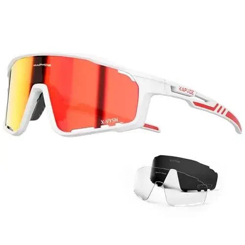 KAPVOE Polarized Cycling Glasses Men Women Mountain Bike Glasses MTB Riding TR90 Sport Sunglasses Running Bicycle K76 