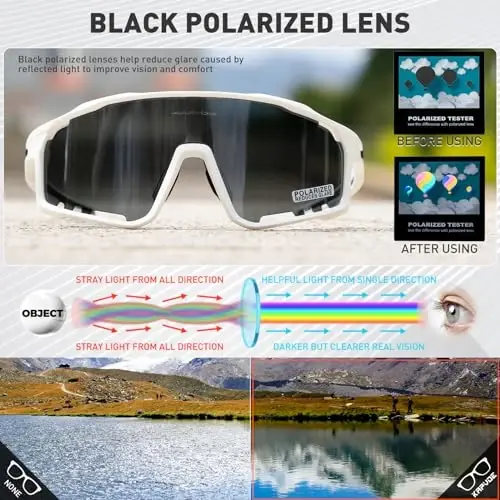 KAPVOE Polarized Cycling Glasses Men Women Mountain Bike Glasses MTB Riding TR90 Sport Sunglasses Running Bicycle K76 - 3
