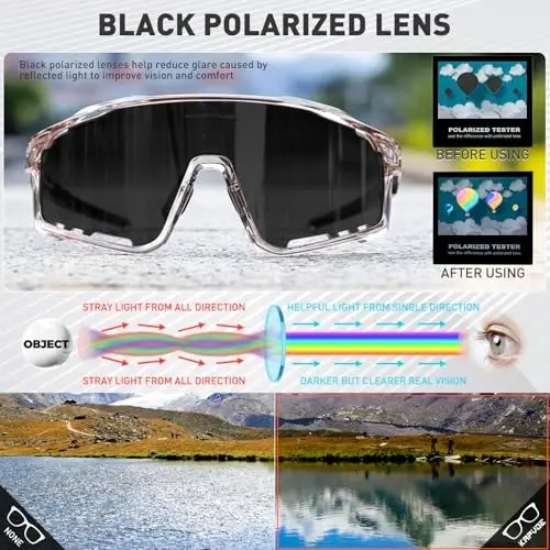 KAPVOE Polarized Cycling Glasses Men Women Mountain Bike Glasses MTB Riding TR90 Sport Sunglasses Running Bicycle K76 - 3