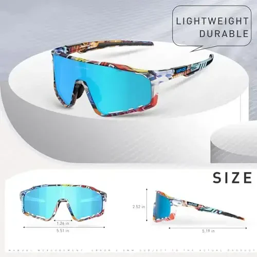 KAPVOE Polarized Cycling Glasses Men Women Mountain Bike Glasses MTB Riding TR90 Sport Sunglasses Running Bicycle K76 - 5