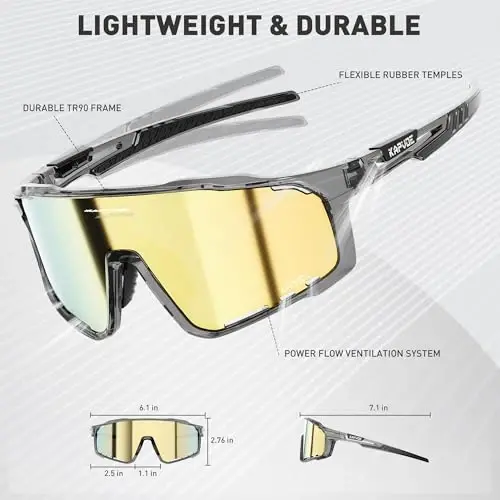 KAPVOE Polarized Cycling Glasses Men Women Mountain Bike Glasses MTB Riding TR90 Sport Sunglasses Running Bicycle K76 - 5