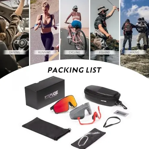 KAPVOE Polarized Cycling Glasses Men Women Mountain Bike Glasses MTB Riding TR90 Sport Sunglasses Running Bicycle K93 - 6