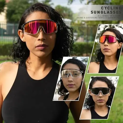 KAPVOE Polarized Cycling Glasses Men Women Mountain Bike Glasses MTB Riding TR90 Sport Sunglasses Running Bicycle K93 - Modazone (1)