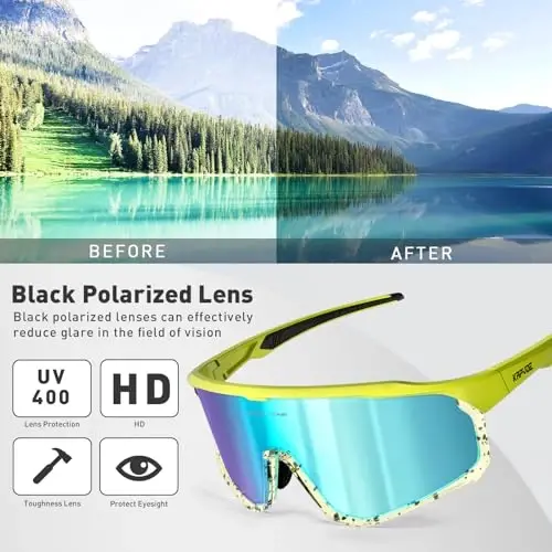 KAPVOE Polarized Cycling Glasses Men Women Mountain Bike Glasses MTB Riding TR90 Sport Sunglasses Running Bicycle K93 - 4
