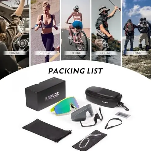KAPVOE Polarized Cycling Glasses Men Women Mountain Bike Glasses MTB Riding TR90 Sport Sunglasses Running Bicycle K93 - 6
