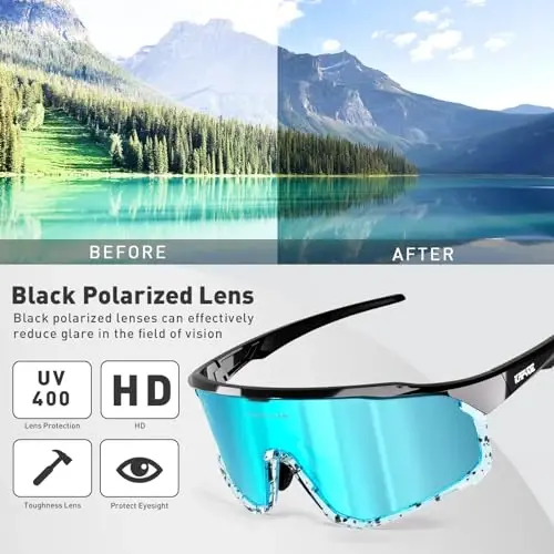 KAPVOE Polarized Cycling Glasses Men Women Mountain Bike Glasses MTB Riding TR90 Sport Sunglasses Running Bicycle K93 - 4