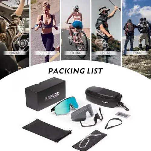 KAPVOE Polarized Cycling Glasses Men Women Mountain Bike Glasses MTB Riding TR90 Sport Sunglasses Running Bicycle K93 - 6
