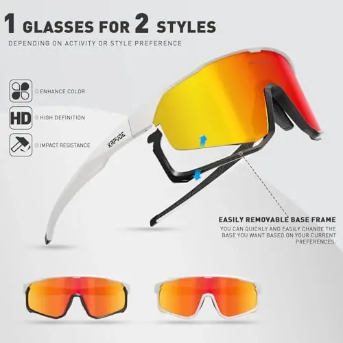 KAPVOE Polarized Cycling Glasses Men Women Mountain Bike Glasses MTB Riding TR90 Sport Sunglasses Running Bicycle K93 - 3
