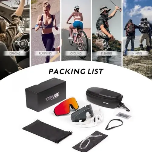 KAPVOE Polarized Cycling Glasses Men Women Mountain Bike Glasses MTB Riding TR90 Sport Sunglasses Running Bicycle K93 - 6