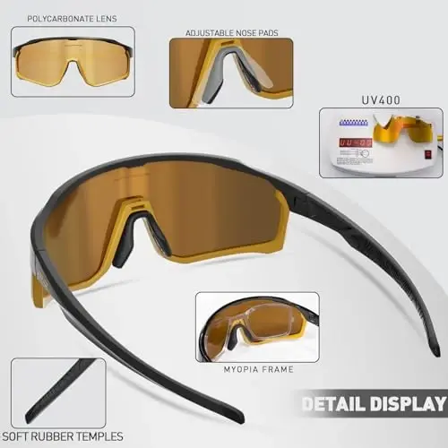 KAPVOE Polarized Cycling Glasses Men Women Mountain Bike Glasses MTB Riding TR90 Sport Sunglasses Running Bicycle K93 - 5