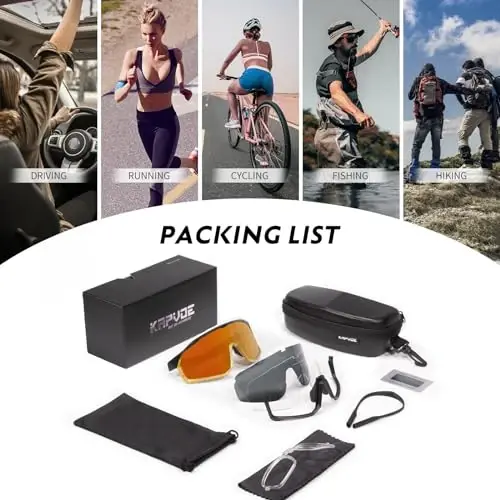 KAPVOE Polarized Cycling Glasses Men Women Mountain Bike Glasses MTB Riding TR90 Sport Sunglasses Running Bicycle K93 - 6