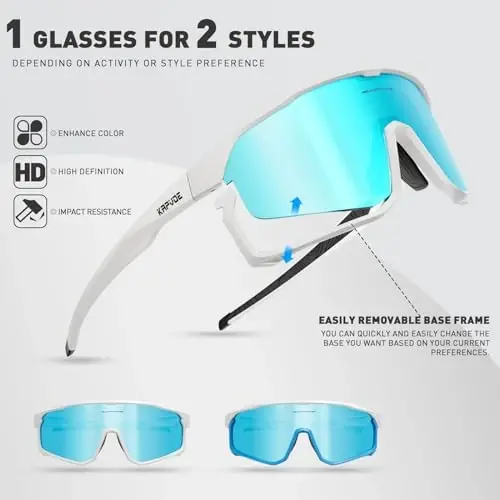 KAPVOE Polarized Cycling Glasses Men Women Mountain Bike Glasses MTB Riding TR90 Sport Sunglasses Running Bicycle K93 - 3
