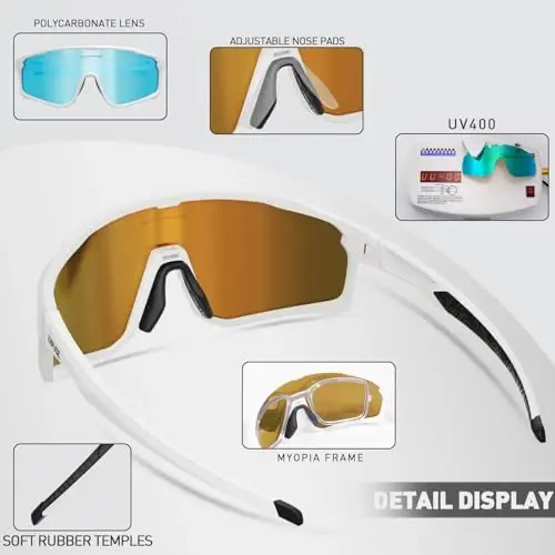 KAPVOE Polarized Cycling Glasses Men Women Mountain Bike Glasses MTB Riding TR90 Sport Sunglasses Running Bicycle K93 - 5