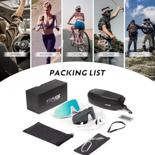 KAPVOE Polarized Cycling Glasses Men Women Mountain Bike Glasses MTB Riding TR90 Sport Sunglasses Running Bicycle K93 - 6