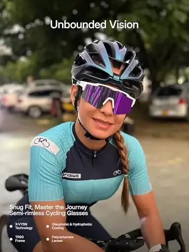 KAPVOE Polarized Cycling Glasses Sports Sunglasses for Men Women, UV400 MTB Bicycle Mountain Bike Glasses with 3 Lenses K75 - 2