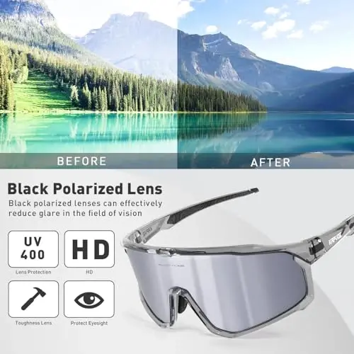 KAPVOE Polarized Cycling Glasses Men Women Mountain Bike Glasses MTB Riding TR90 Sport Sunglasses Running Bicycle K93 - 4