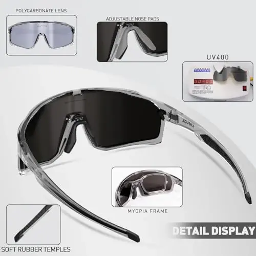 KAPVOE Polarized Cycling Glasses Men Women Mountain Bike Glasses MTB Riding TR90 Sport Sunglasses Running Bicycle K93 - 5