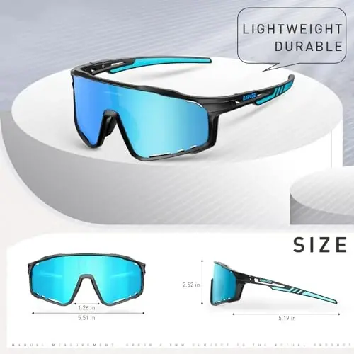 KAPVOE Polarized Cycling Glasses Men Women Mountain Bike Glasses MTB Riding TR90 Sport Sunglasses Running Bicycle K76 - 5