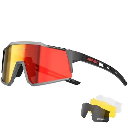 KAPVOE Polarized Glasses With 1 Lens Or 4 Lens UV Protection for Women Men Cycling Sunglasses Tr90 Frame Sports Bike K9022 - MODAZONE