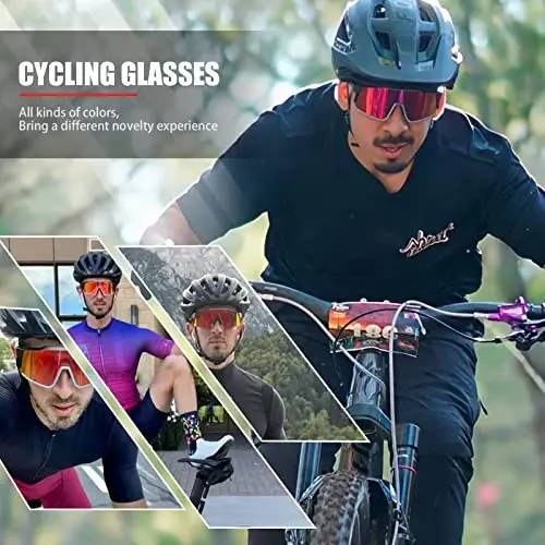 KAPVOE Polarized Glasses With 1 Lens Or 4 Lens UV Protection for Women Men Cycling Sunglasses Tr90 Frame Sports Bike K9022 - 2
