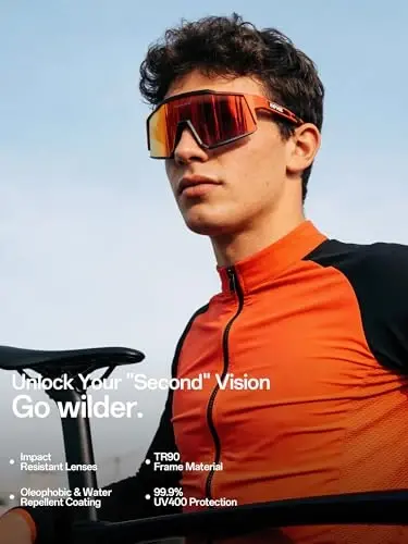 KAPVOE Polarized Glasses With 1 Lens Or 4 Lens UV Protection for Women Men Cycling Sunglasses Tr90 Frame Sports Bike K9022 - 3