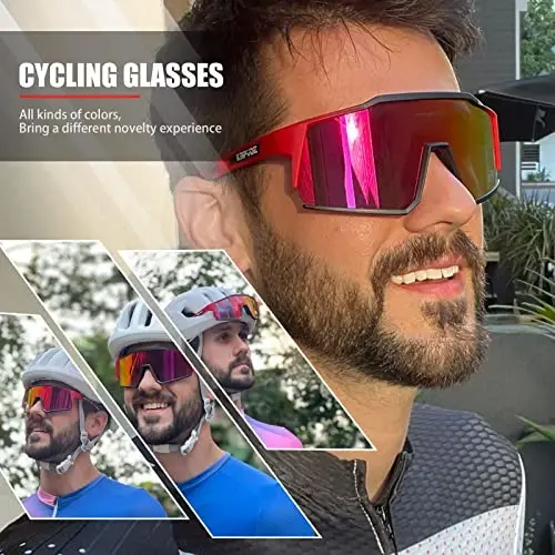 KAPVOE Polarized Glasses With 1 Lens Or 4 Lens UV Protection for Women Men Cycling Sunglasses Tr90 Frame Sports Bike K9022 - 2