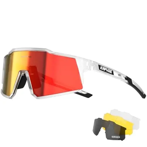 KAPVOE Polarized Glasses With 1 Lens Or 4 Lens UV Protection for Women Men Cycling Sunglasses Tr90 Frame Sports Bike K9022 - KAPVOE
