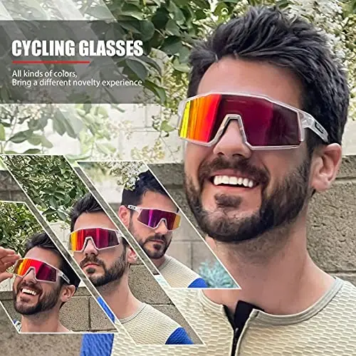 KAPVOE Polarized Glasses With 1 Lens Or 4 Lens UV Protection for Women Men Cycling Sunglasses Tr90 Frame Sports Bike K9022 - 2