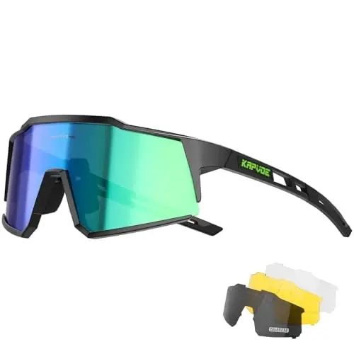 KAPVOE Polarized Glasses With 1 Lens Or 4 Lens UV Protection for Women Men Cycling Sunglasses Tr90 Frame Sports Bike K9022 - 1