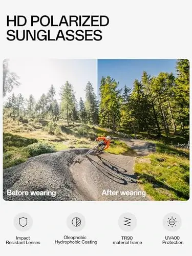 KAPVOE Polarized Glasses With 1 Lens Or 4 Lens UV Protection for Women Men Cycling Sunglasses Tr90 Frame Sports Bike K9022 - 4