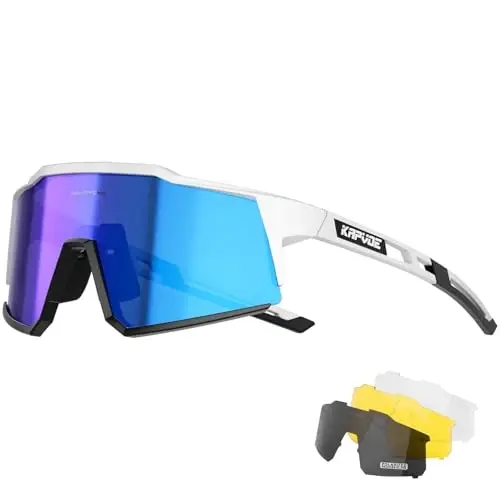 KAPVOE Polarized Glasses With 1 Lens Or 4 Lens UV Protection for Women Men Cycling Sunglasses Tr90 Frame Sports Bike K9022 