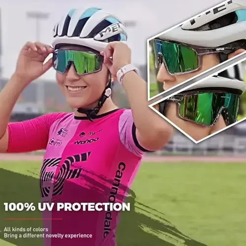 KAPVOE Polarized Cycling Glasses Men Women Mountain Bike Glasses MTB Riding TR90 Sport Sunglasses Running Bicycle K76 - 3