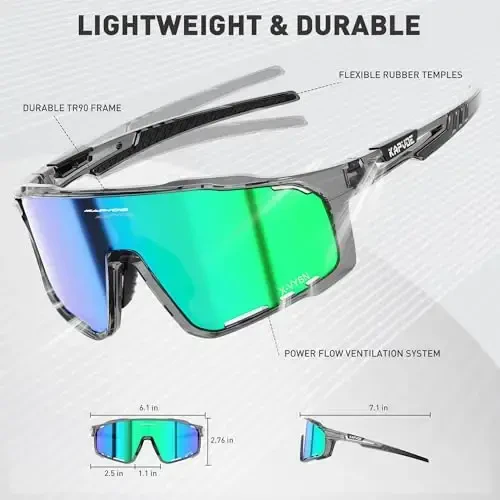 KAPVOE Polarized Cycling Glasses Men Women Mountain Bike Glasses MTB Riding TR90 Sport Sunglasses Running Bicycle K76 - 5