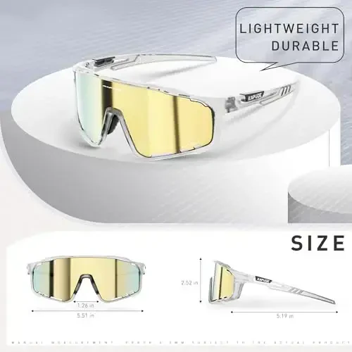KAPVOE Polarized Cycling Glasses Men Women Mountain Bike Glasses MTB Riding TR90 Sport Sunglasses Running Bicycle K76 - 5