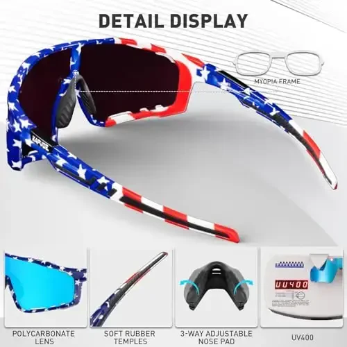 KAPVOE Polarized Cycling Glasses Men Women Mountain Bike Glasses MTB Riding TR90 Sport Sunglasses Running Bicycle K76 - 4