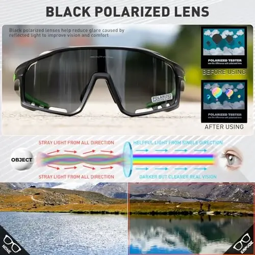KAPVOE Polarized Cycling Glasses Men Women Mountain Bike Glasses MTB Riding TR90 Sport Sunglasses Running Bicycle K76 - 3