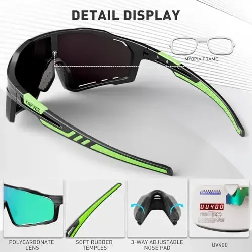 KAPVOE Polarized Cycling Glasses Men Women Mountain Bike Glasses MTB Riding TR90 Sport Sunglasses Running Bicycle K76 - 4