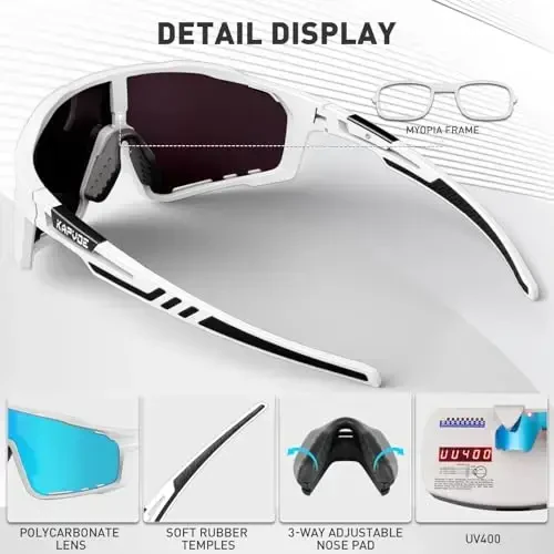 KAPVOE Polarized Cycling Glasses Men Women Mountain Bike Glasses MTB Riding TR90 Sport Sunglasses Running Bicycle K76 - 4