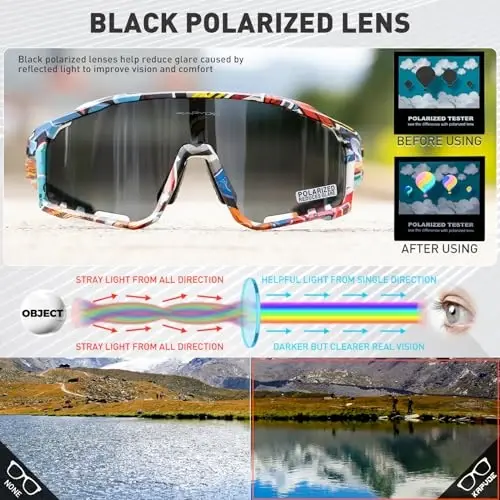 KAPVOE Polarized Cycling Glasses Men Women Mountain Bike Glasses MTB Riding TR90 Sport Sunglasses Running Bicycle K76 - 3
