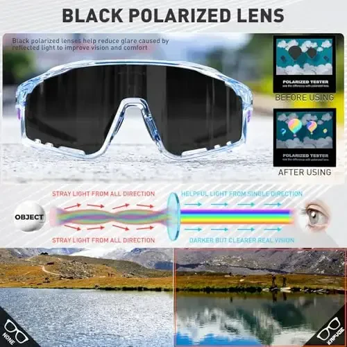 KAPVOE Polarized Cycling Glasses Men Women Mountain Bike Glasses MTB Riding TR90 Sport Sunglasses Running Bicycle K76 - 3