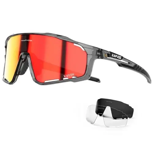 KAPVOE Polarized Cycling Glasses Men Women Mountain Bike Glasses MTB Riding TR90 Sport Sunglasses Running Bicycle K76 - KAPVOE